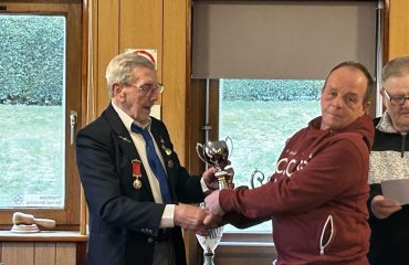 some of the winners from last season's competitions; Sean Davies, Anne Lambert, Mary Fowler, Sue Roberts. Steven Pearce, Chris Horlick and Paul Davies. Presentation hosted by Captain Brett Stevenson and trophies presented by President Roy Higgins.